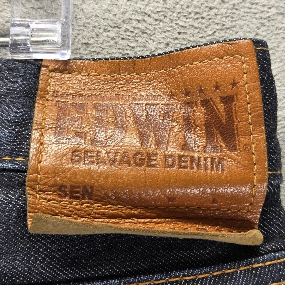Edwin Jeans Mens Blue Selvedge SK505E Zip Made in Japan Altered Hem Fits 34x28